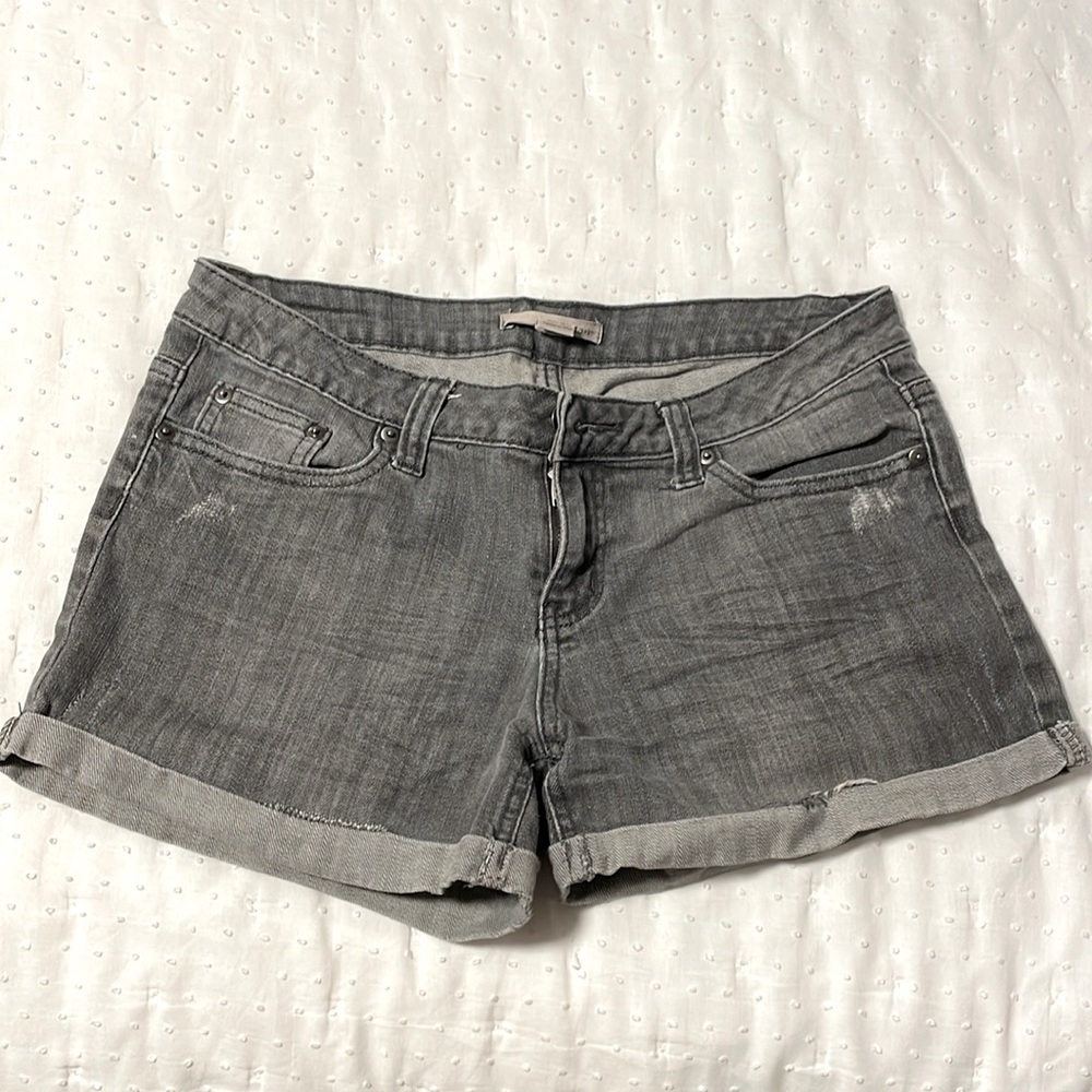 Faded grey jean shorts